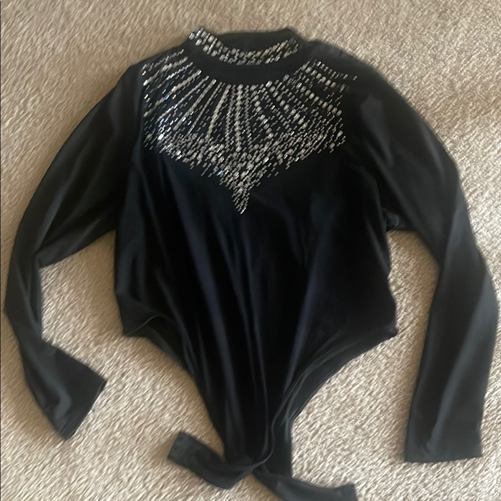 Black Embellished Women's Top